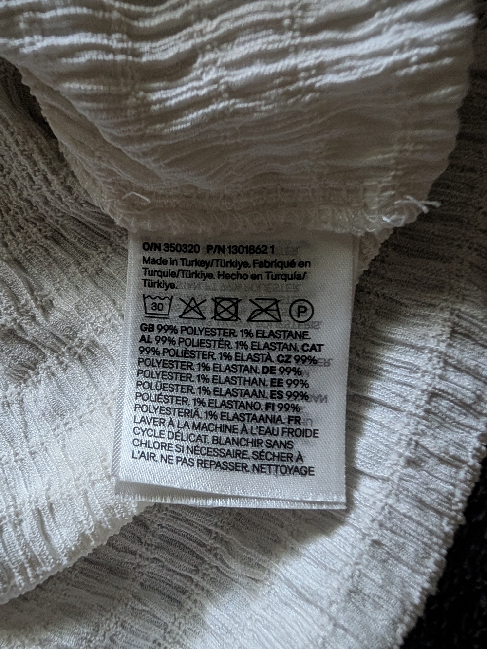 H&M Divided Ruffle Textured Blouse Cream XS - Picture 3 of 4